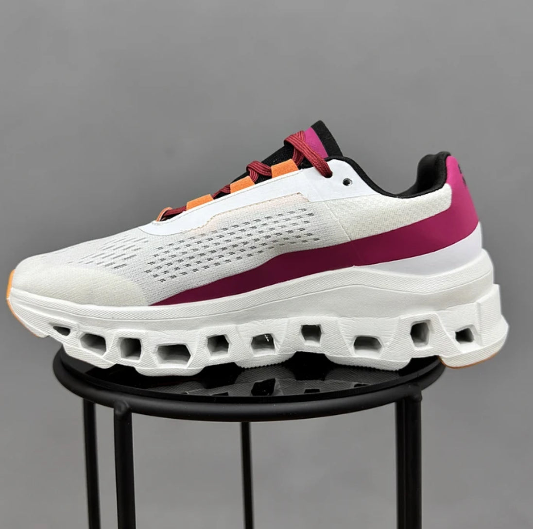 On Cloudmonster White Fucsia