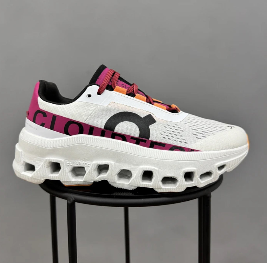 On Cloudmonster White Fucsia