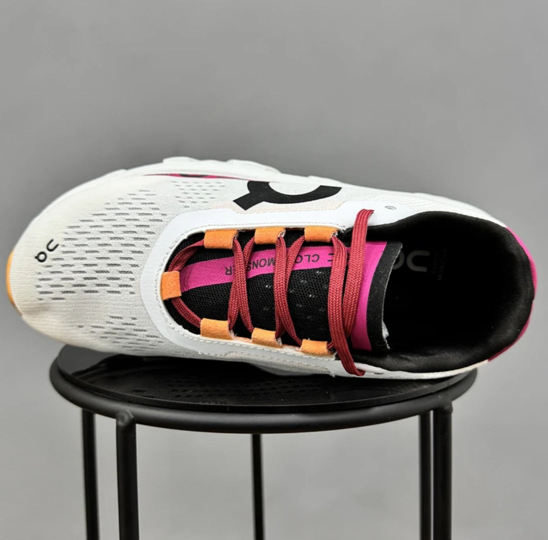 On Cloudmonster White Fucsia